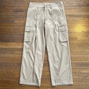 Men's Tan Cargo Pants with pleated leg detail